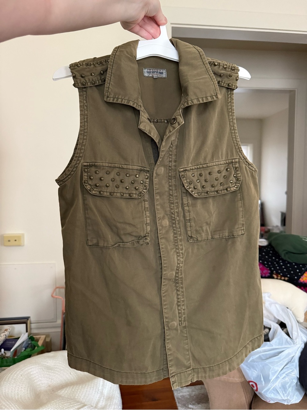 Y2K Guess studded military vest / XS